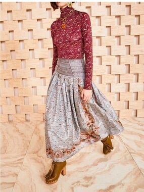 New Ulla Johnson Lena Skirt maxi pockets pleats